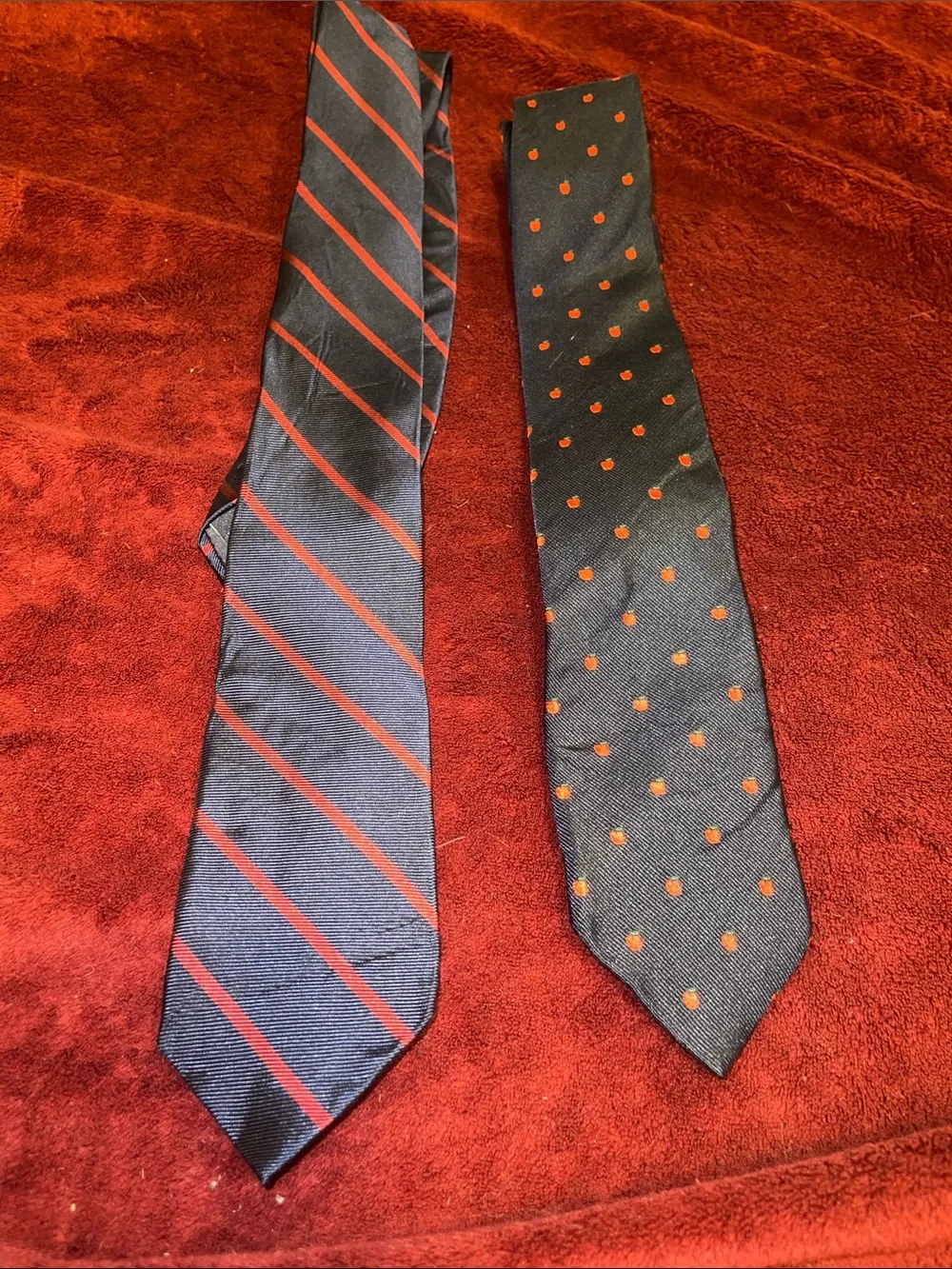 J. Crew BlueTie Set with Red Stripe and Apple 🍎 Details
